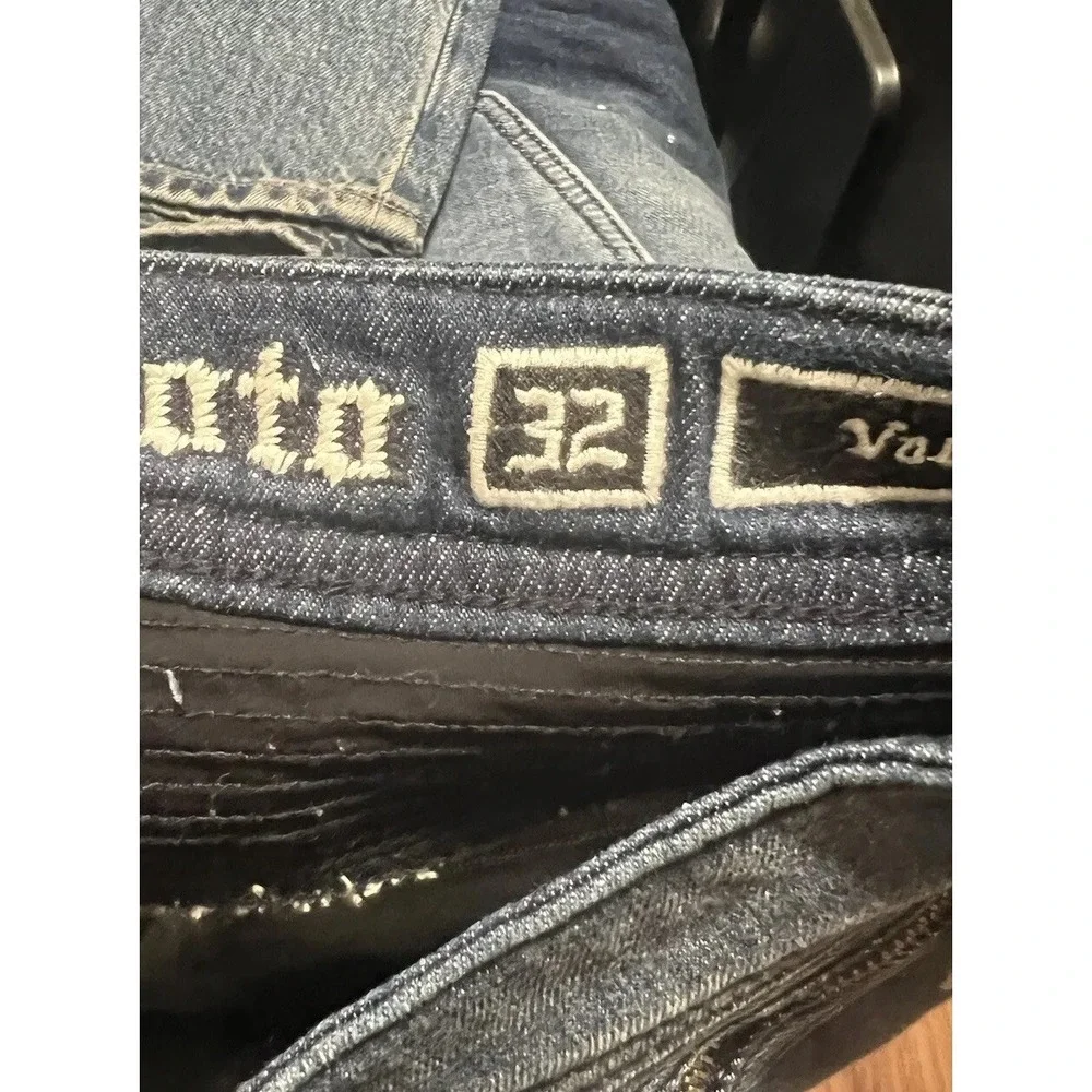 Rock Revival Moto Distressed Rip Zipper Vaclar Jeans RR Motorcycle Biker 32x31